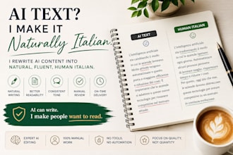 rewrite your ai text into natural human italian