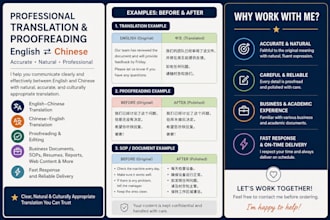 provide english and chinese translation and business communication