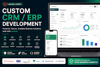 build custom laravel CRM erp and business management system