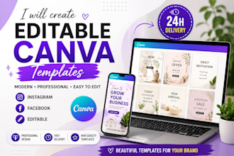 design editable canva social media templates