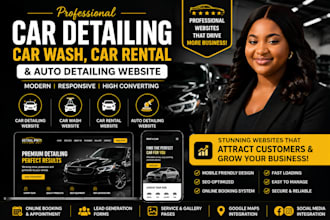 build car detailing website, car wash, car rental website auto detailing website