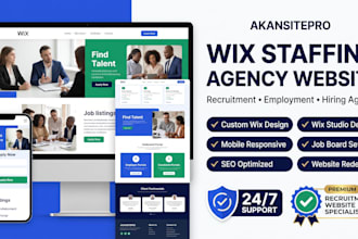 design wix staffing agency website for wix  recruitment agency hiring company
