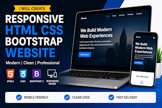 create a responsive HTML CSS bootstrap landing page