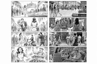 draw storyboard panels for youtube videos and commercials