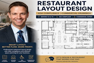 create restaurant layout floor plans ada compliance commercial drawings in USA