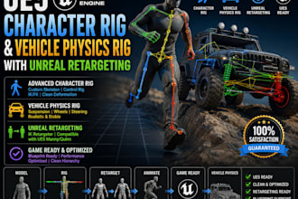 do ue5 character rig and vehicle physics rig with unreal retargeting