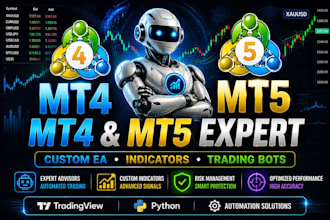 develop mt4 mt5 expert advisor, trading bot, indicator and eas