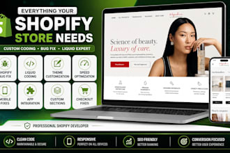 do shopify custom coding, bug fix, and liquid customization
