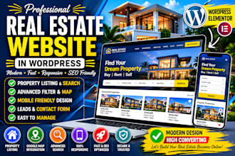 design a modern real estate wordpress website with mls property listings