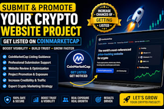 submit and promote your crypto website project get listed on coinmarketcap