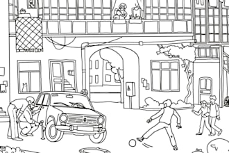 do detailed colouring book illustrations