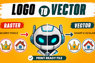 convert logo or image to vector, redraw raster to vector