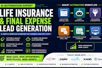 do life insurance final expense n8n, make, zapier leads nuturing, apptivo xano
