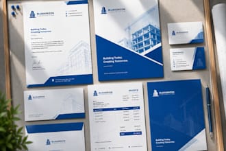 design premium business stationery, letterhead, invoice