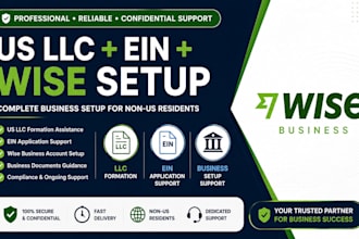 help you form a US llc and set up a wise business account