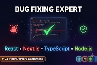 fix react nextjs nodejs and typescript bugs and errors fast