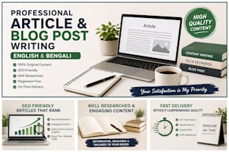 professional bengali and english article writing