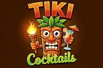 make unique tiki bar logo with unlimited revisions
