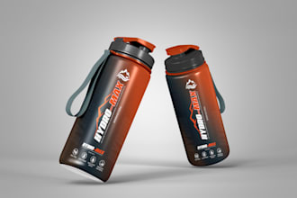 design water bottle packaging bottle label and beverage label