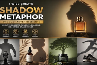 create luxury ai product advertisement images with shadow metaphor