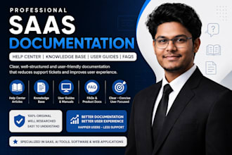 write saas documentation, help center, faq and knowledge base