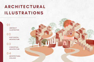 create architectural illustrations and collages