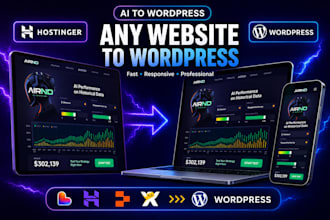 copy clone convert wix, durable, replit ,lovable or hostinger ai to wordpress