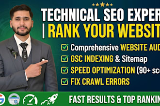 do technical SEO, website audit, gsc indexing and speed optimization
