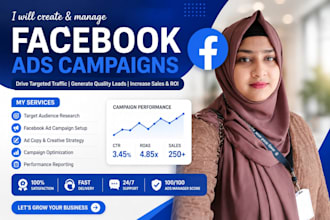 create and manage facebook ads and social media marketing campaigns