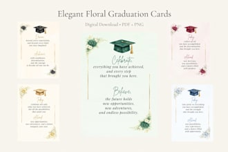 design elegant floral printable graduation cards