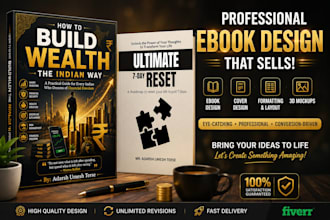 design a professional ebook with a cover and 3d mockup