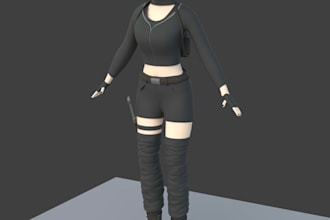create game ready high poly 3d character
