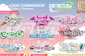 design twitch logo vtuber, gaming, anime, cute kawaii for streamer twitch