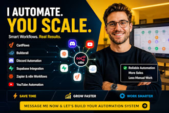 automate cartflows, builderall, discord superbase, zapier youtube automation n8n