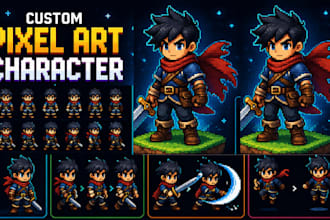 create pixel art character sprite sheet animation game art rpg pixel art tileset