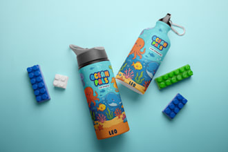 design bottle label design for water and beverage products