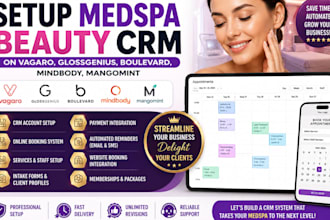 setup medspa beauty crm on vagaro, glossgenius, boulevard, mindbody, mangomint