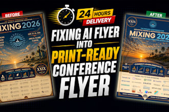 redesign your ai conference flyer into print ready in 24 hours