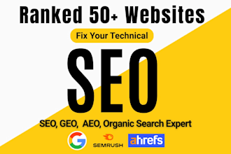 fix technical SEO errors in search console, semrush, ahrefs