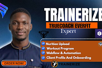 set up trainerize or everfit, upload and transfer workouts program to trainerize