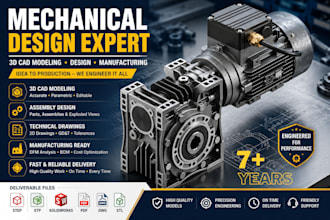 do professional mechanical cad modeling for industrial product design