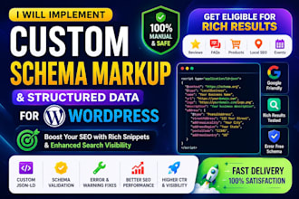 recommend and implement custom schema markup for wordpress SEO