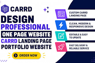 design professional carrd landing page one page website carrd portfolio website