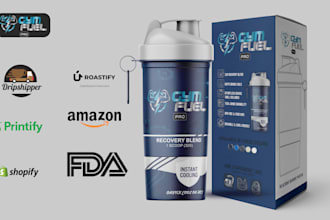 design water bottle and tumbler packaging brand system