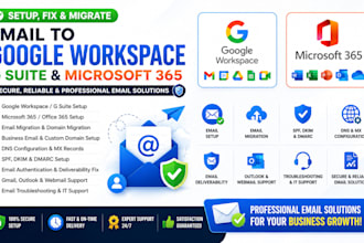 setup, fix, migrate email to google workspace, g suite setup, ms 365, office 365