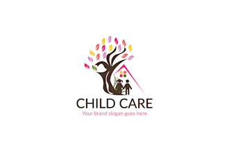 do modern, creative and professional child care logo and any graphics design