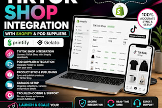 setup connect shopify printify gelato tiktok shop integration product sync