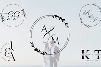 design modern elegant wedding logo, monogram or initials design initials
