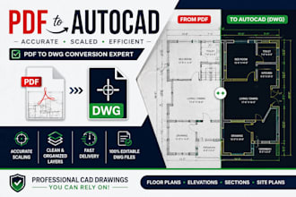 convert PDF floor plans to accurate PDF plans into precise autocad dwg files
