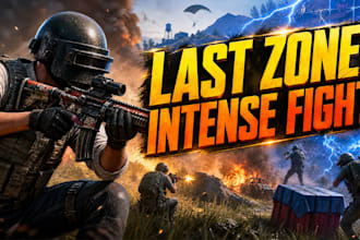 create intense pubg last zone thumbnail